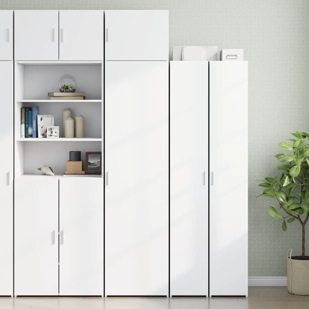 Wall Cabinet Engineered Wood 50 x 42.5 x 40 cm White Floating Storage Shelving Organizer