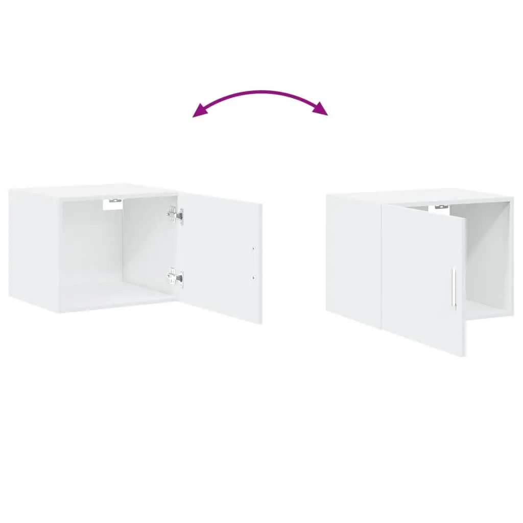 Wall Cabinet Engineered Wood 50 x 42.5 x 40 cm White Floating Storage Shelving Organizer