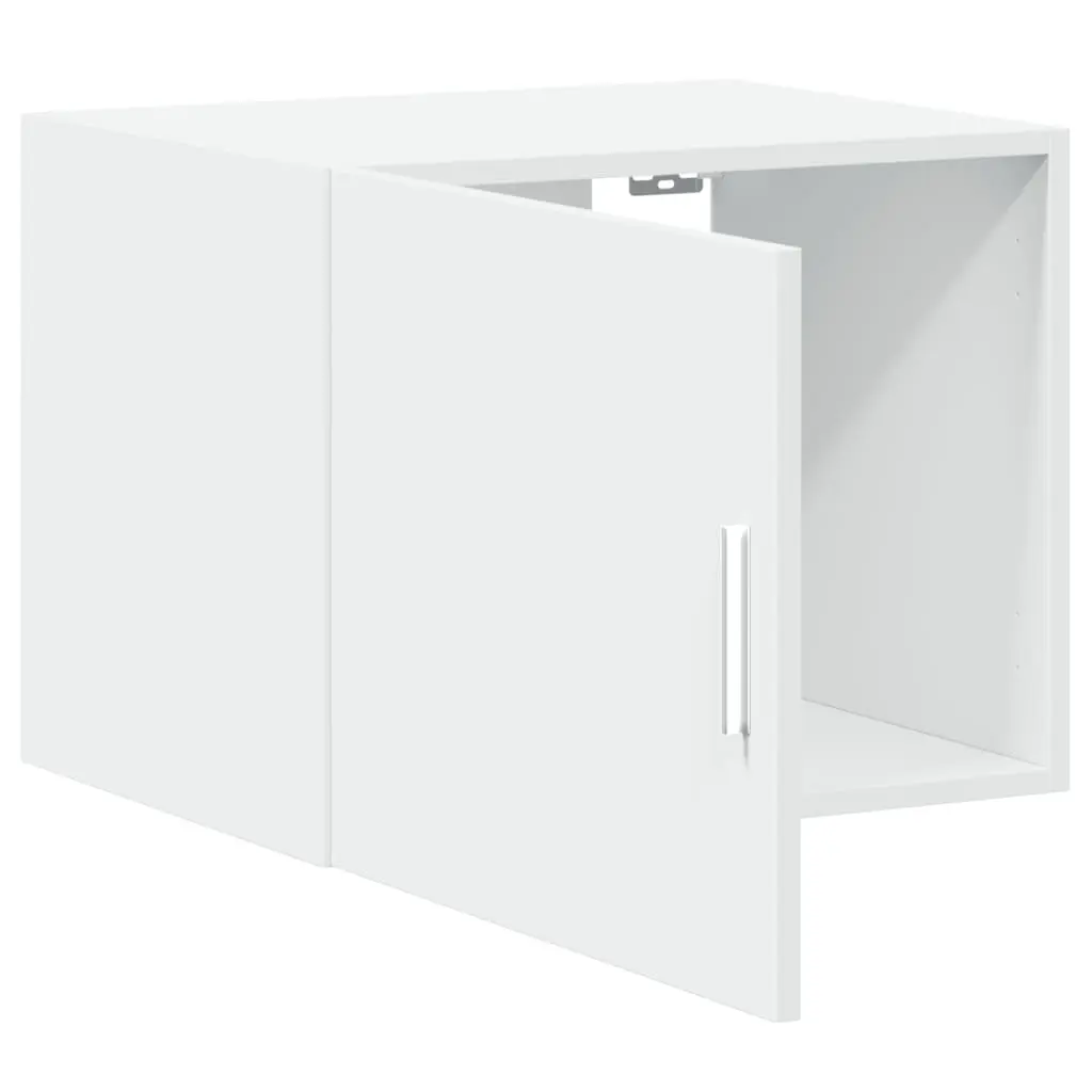Wall Cabinet Engineered Wood 50 x 42.5 x 40 cm White Floating Storage Shelving Organizer