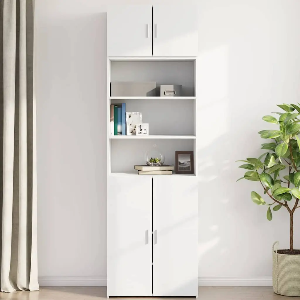 Wall Cabinet White Engineered Wood Storage Cabinet 70x42.5x40 cm