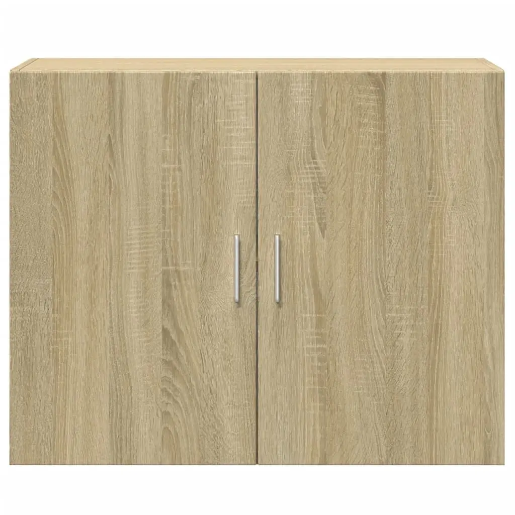 Wall Mounted Cabinet Brown Engineered Wood Space Saving Storage 80x42.5x64cm