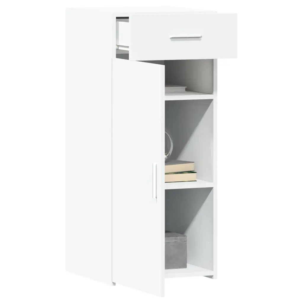 White Sideboard Storage Cabinet with Drawer Door Engineered Wood Home Furniture