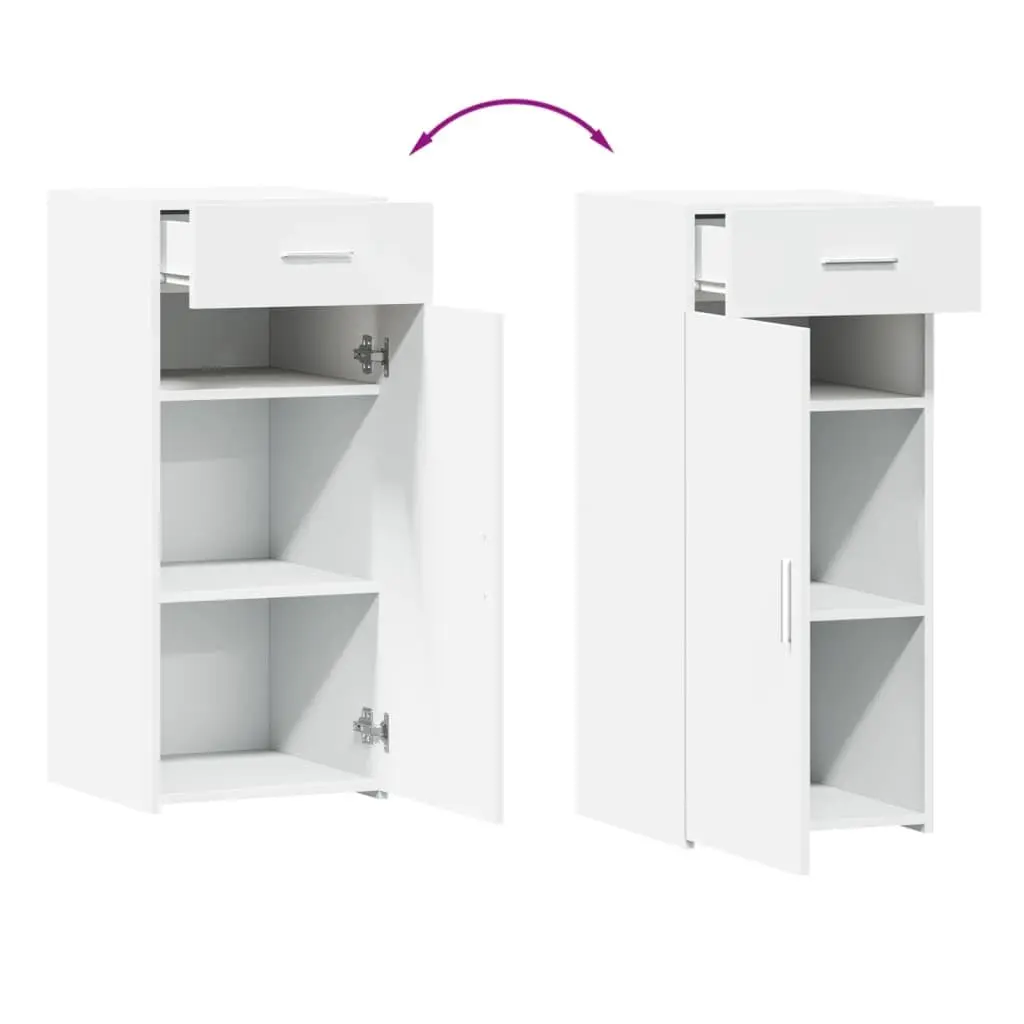 White Sideboard Storage Cabinet with Drawer Door Engineered Wood Home Furniture
