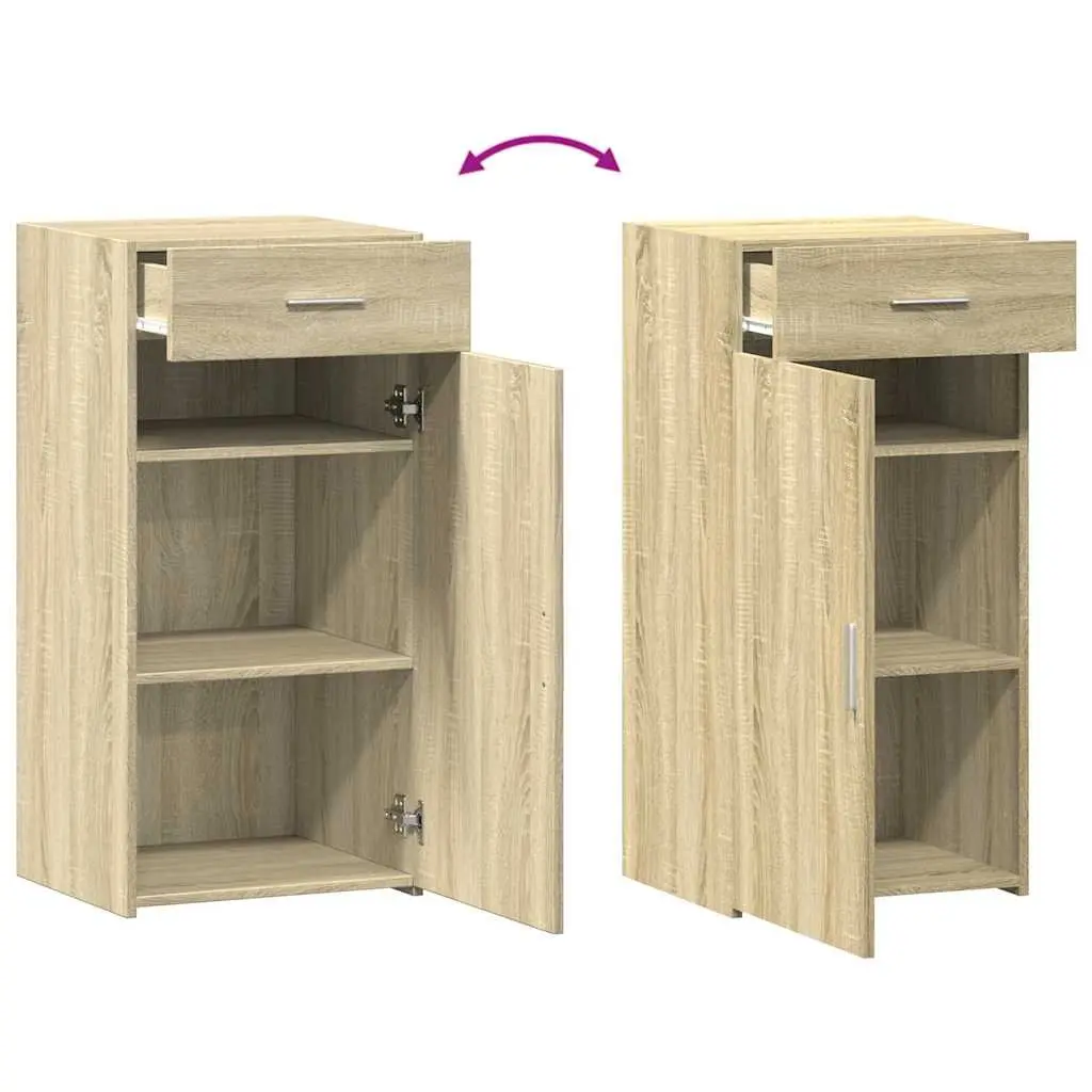 Sideboard Brown Engineered Wood Storage Cabinet Cupboard Drawer Door