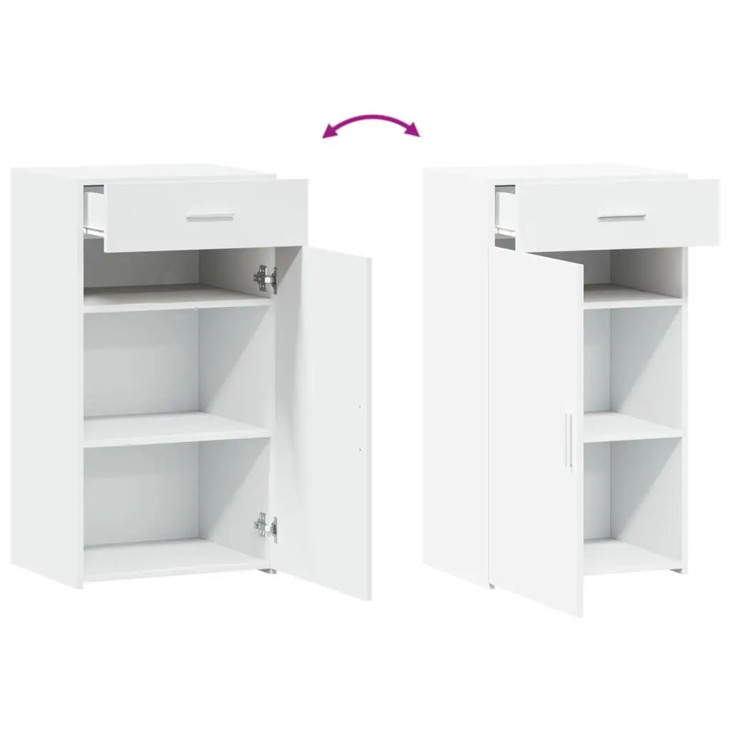Engineered Wood Sideboard Cabinet Storage White with Door and Drawer 50x42.5x93cm