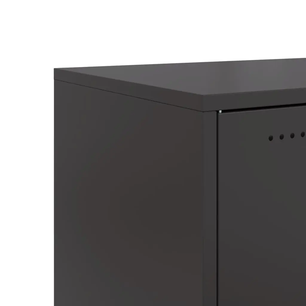 Sideboard Black Storage Cabinet Elegant Furniture Wheels Durable Steel Organiser