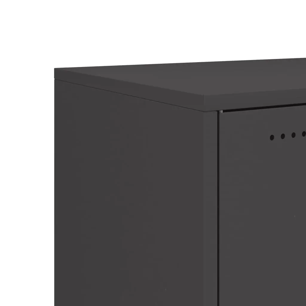 Sideboard Black Storage Cabinet Wheels Buffet Organiser Furniture 100.5x39x72cm