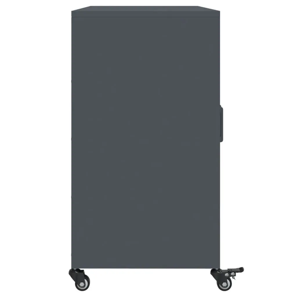 Sideboard Steel Anthracite 100.5 x 39 x 72 cm with Wheels
