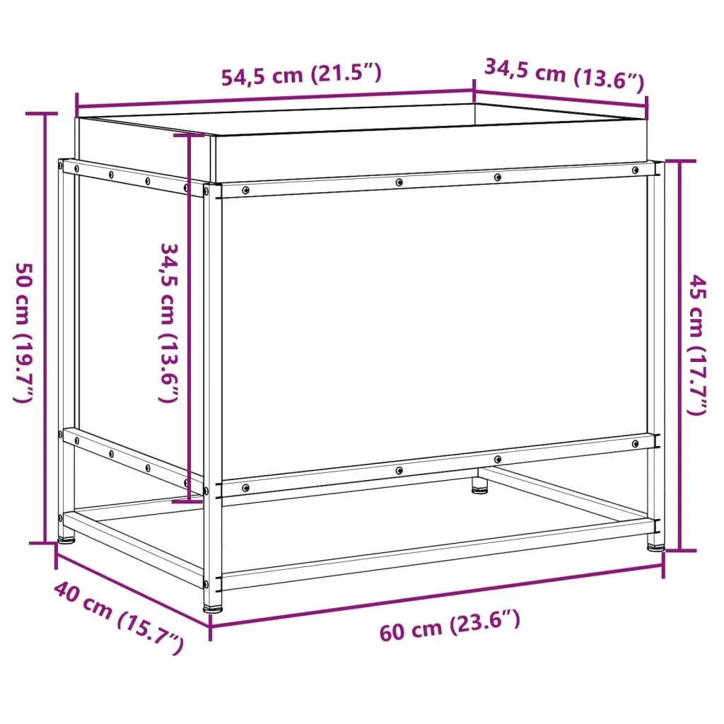 Garden Planter Box 60x40x50cm Impregnated Pine Wood Outdoor Patio Flower Bed