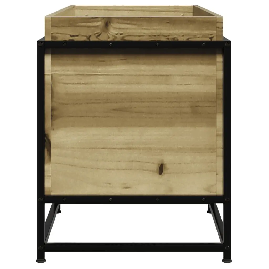 Garden Planter Box Outdoor Patio 80x40x50cm Brown Impregnated Pine Wood Steel Frame