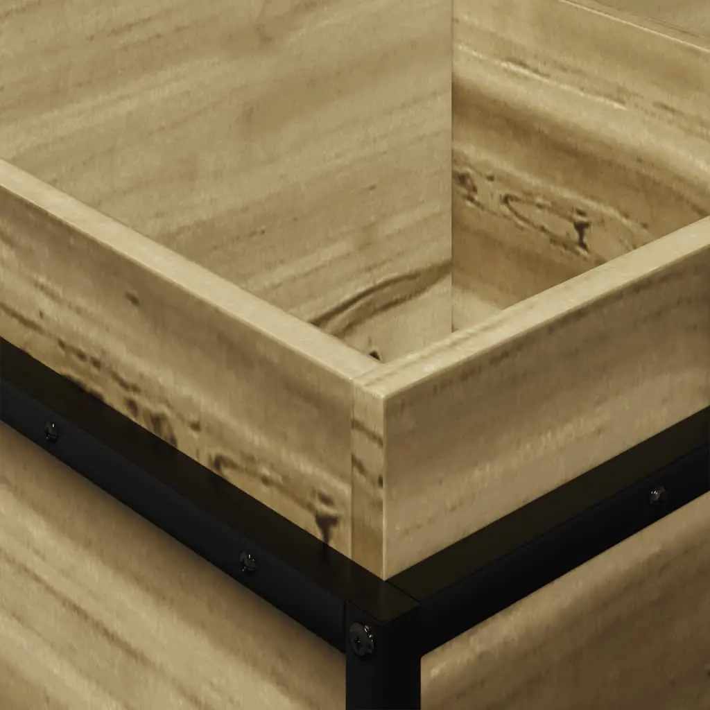 Garden Planter Box Outdoor Patio 80x40x50cm Brown Impregnated Pine Wood Steel Frame