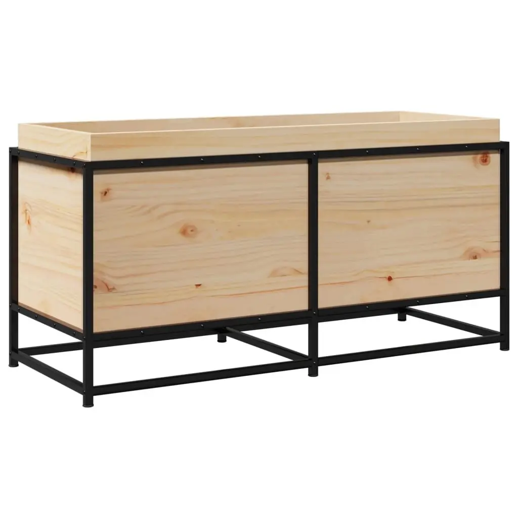 Garden Planter Box Solid Pine Wood 100 x 40 x 50 cm Brown Outdoor Patio Decoration