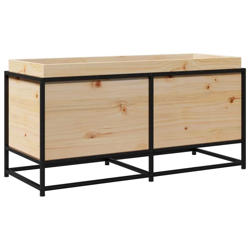 Garden Planter Box Solid Pine Wood 100 x 40 x 50 cm Brown Outdoor Patio Decoration