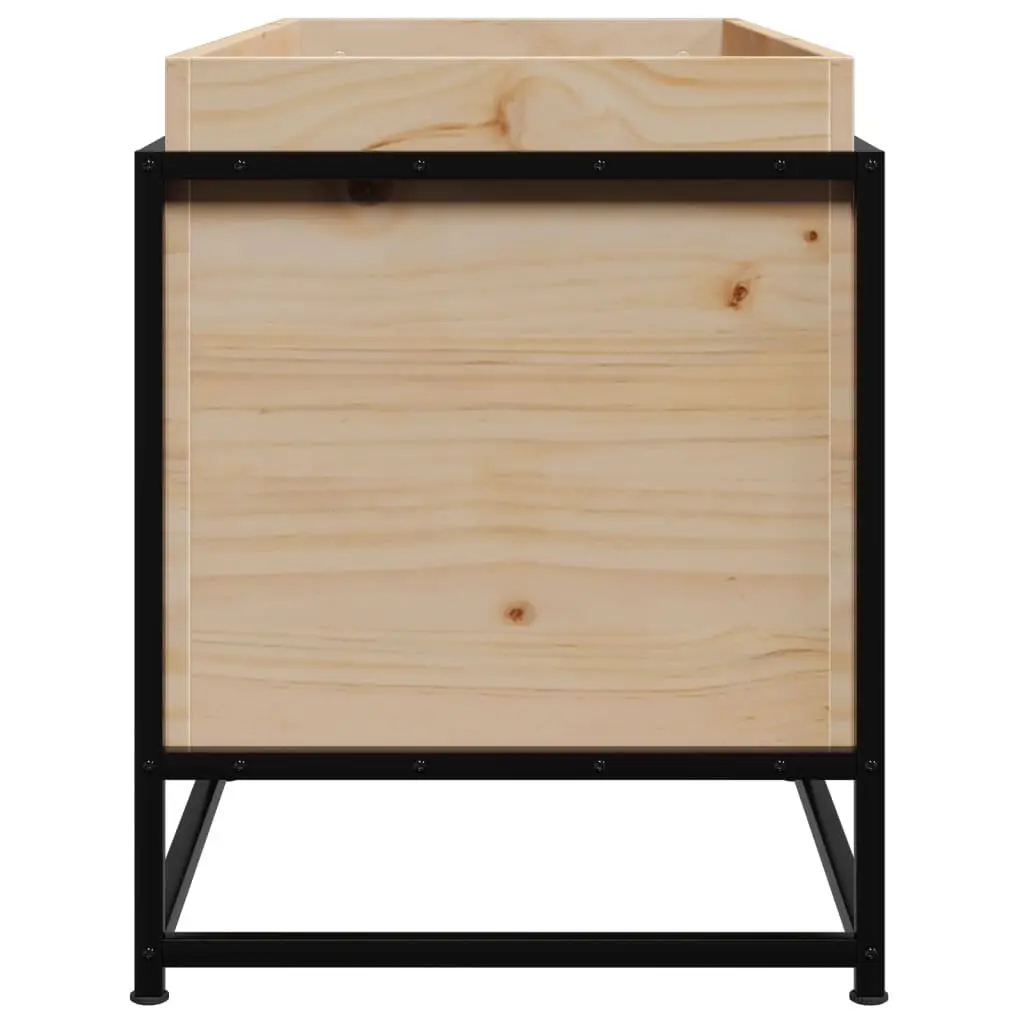 Garden Planter Box Solid Pine Wood 100 x 40 x 50 cm Brown Outdoor Patio Decoration