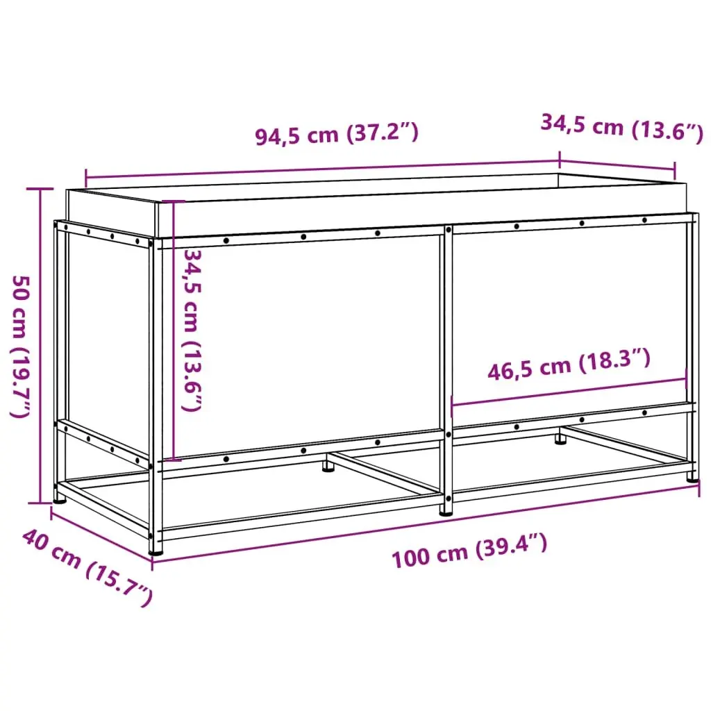 Garden Planter Box Solid Pine Wood 100 x 40 x 50 cm Brown Outdoor Patio Decoration