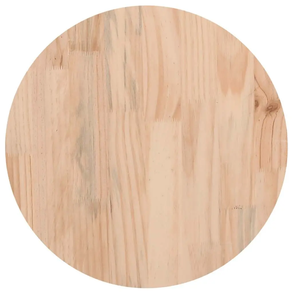 Round Wooden Table Top Solid Pinewood Ø40cm Brown