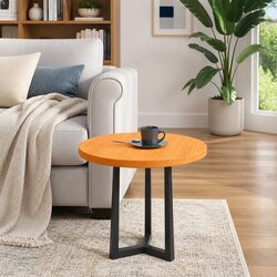 Round Wooden Table Top Brown Solid Pine Wood Dining Kitchen Furniture Surface