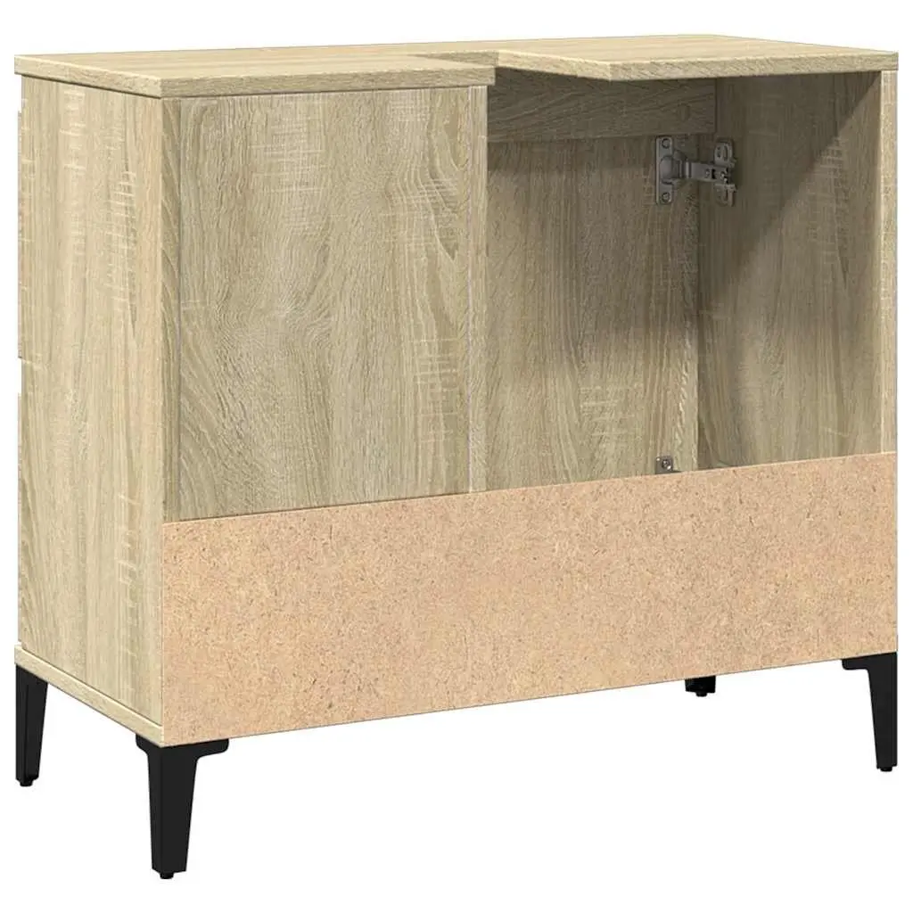 Bathroom Vanity Cabinet Engineered Wood 65x33x60cm Brown