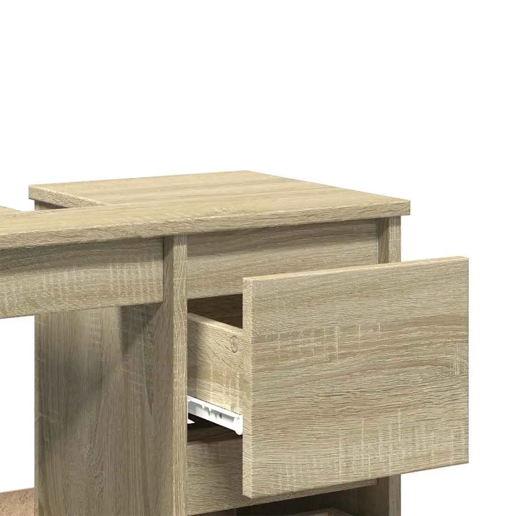 Bathroom Vanity Cabinet Engineered Wood 65x33x60cm Brown