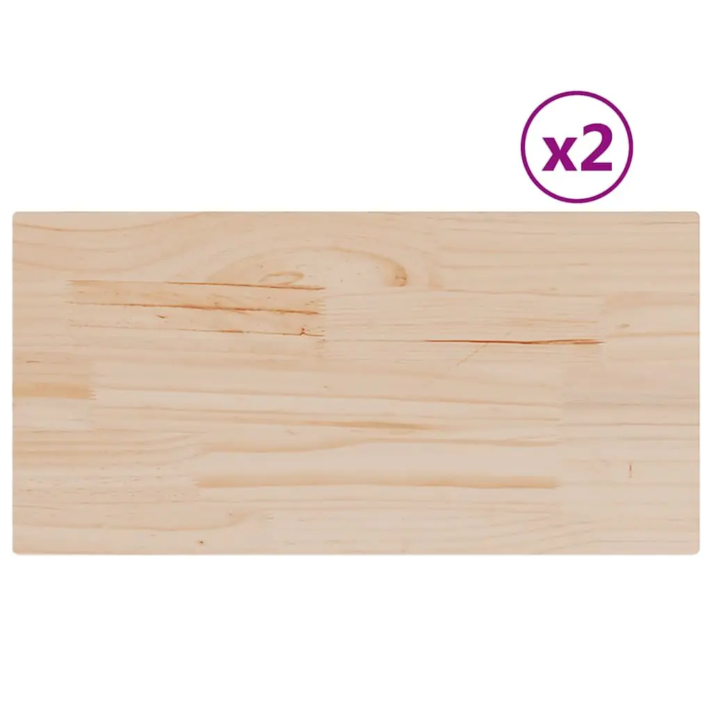 Rectangular Solid Pine Wood Table Top 80x40cm Brown Replacement Dining Surface