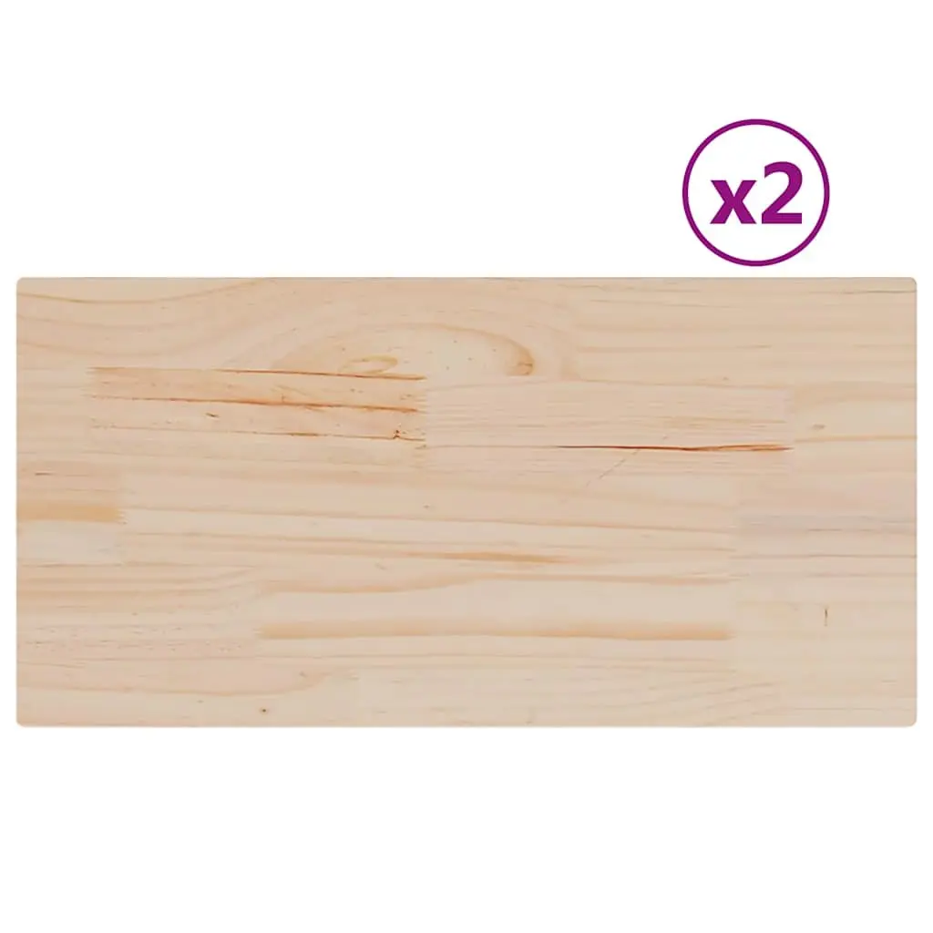 Rectangular Solid Wood Pine Table Top 90x45x1.7cm Brown Rustic Dining