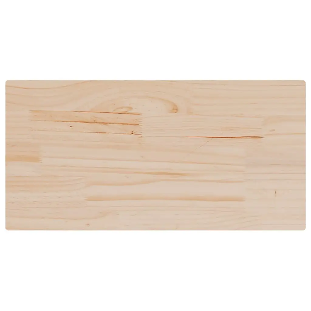Rectangular Solid Wood Pine Table Top 90x45x1.7cm Brown Rustic Dining