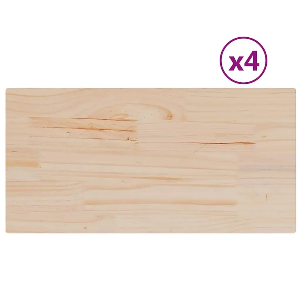 Rectangular Solid Pine Wood Table Tops 90x45 cm Rustic Brown 4 Piece