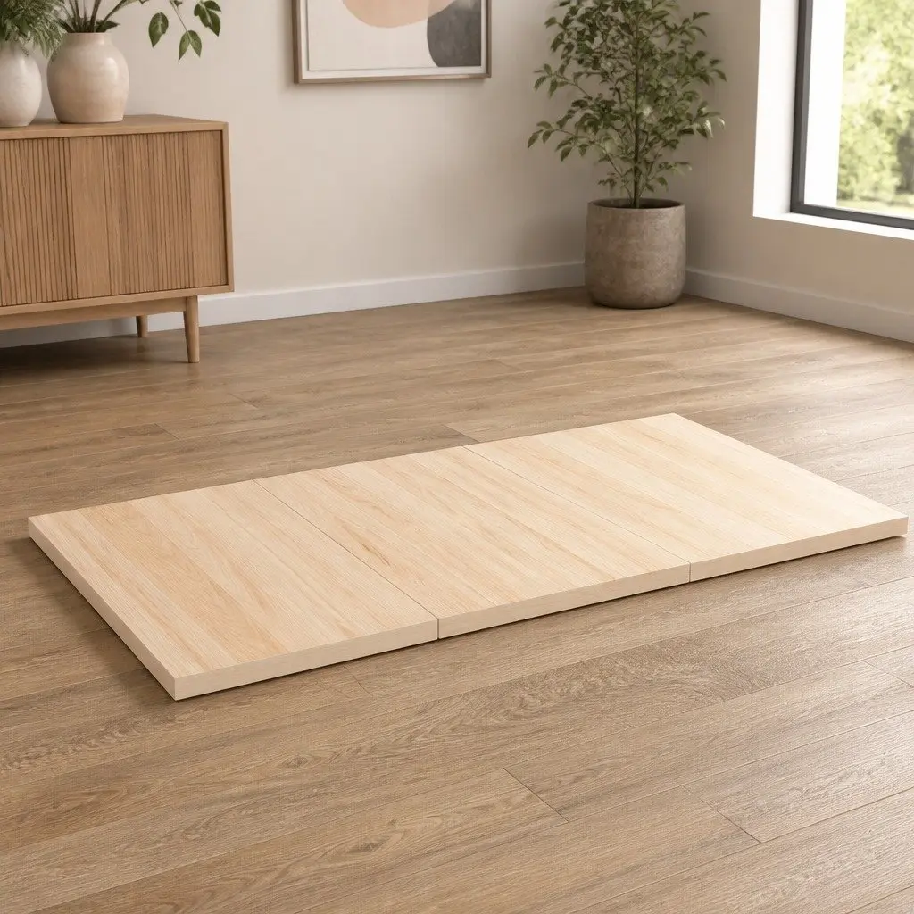 Rectangular Solid Pine Wood Table Top 80x47cm Brown Set of 3
