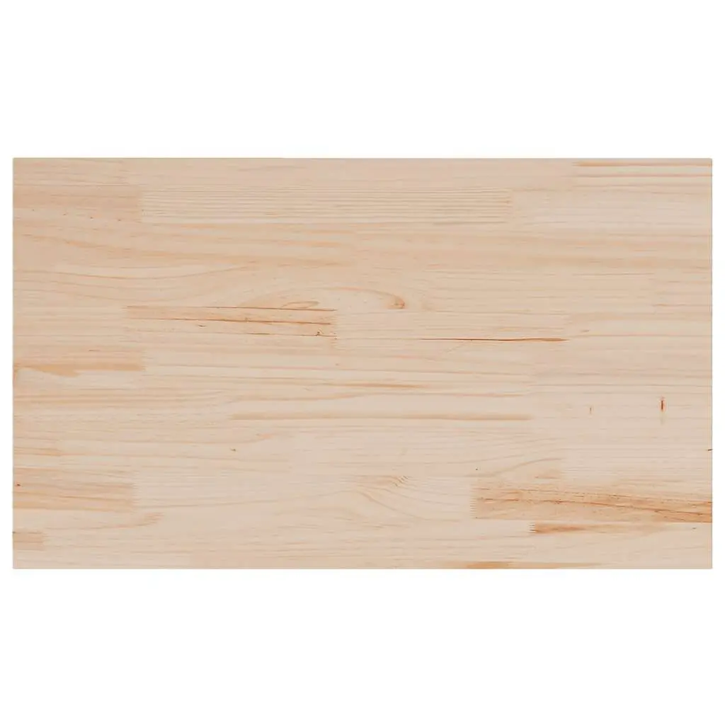Rectangular Solid Pine Wood Table Top 80x47cm Brown Set of 3