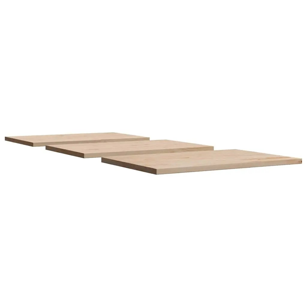Rectangular Solid Pine Wood Table Tops 80x53cm Brown 3 Piece Furniture Set