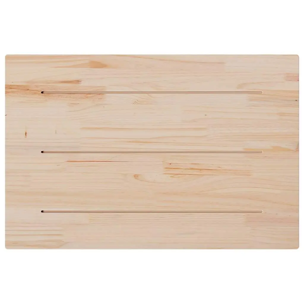 Rectangular Solid Pine Wood Table Tops 80x53cm Brown 3 Piece Furniture Set