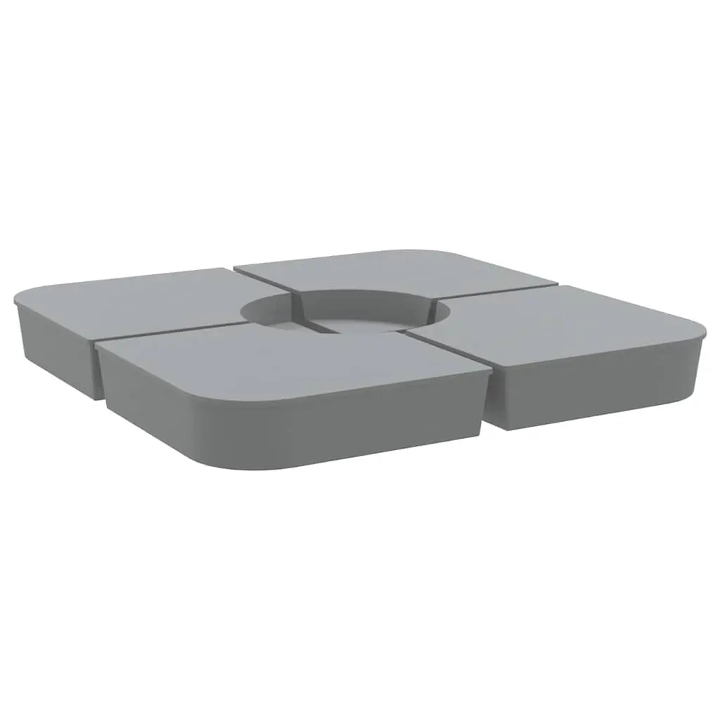 4 Piece Parasol Base Set Sand-Fillable 100kg Grey Polypropylene