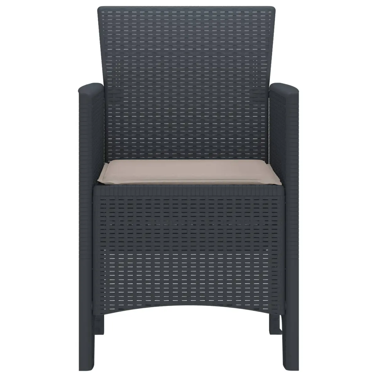 Outdoor Garden Chair 2 pcs Anthracite Modern Seating Patio Furniture 53x49x85cm