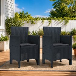 Practical Garden Chair Set of 2 for Outdoor Gatherings