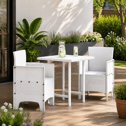 Set of 2 White Garden Chairs for Outdoor Relaxation
