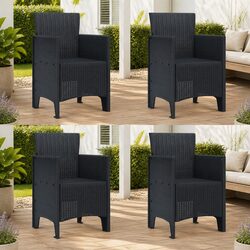 Practical 4-Piece Anthracite Garden Chairs for Any Space