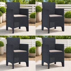 Functional 4-Piece Garden Chair Set in Anthracite