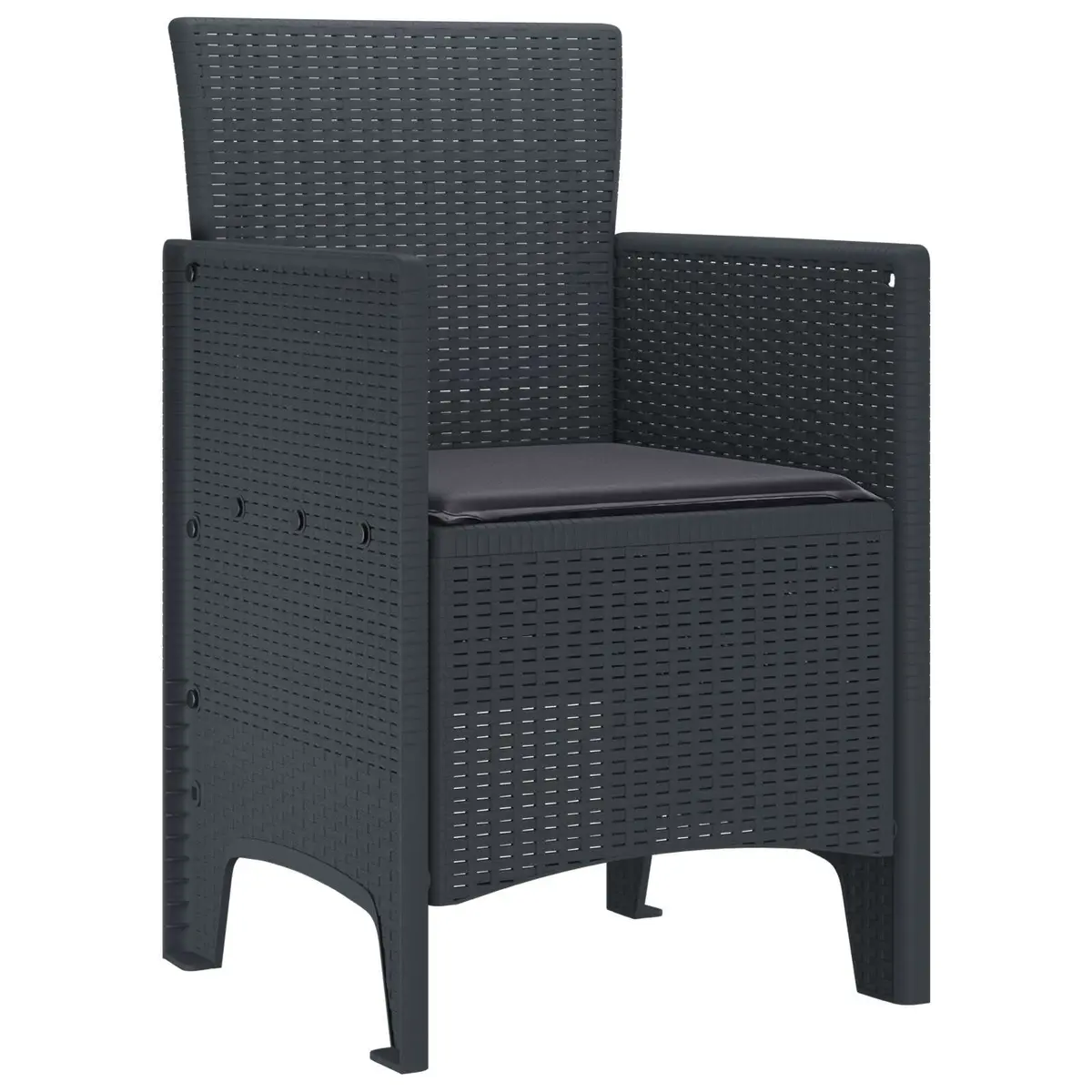 Garden Chair Polypropylene 53 x 49 x 85 cm Anthracite 4 Piece Set