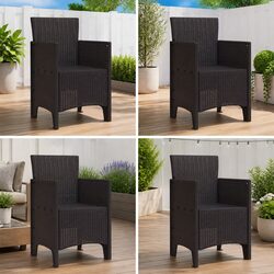 Functional Brown Garden Chair Set - Perfect for Outdoors