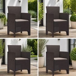 4 Brown Garden Chairs for Versatile Outdoor Use