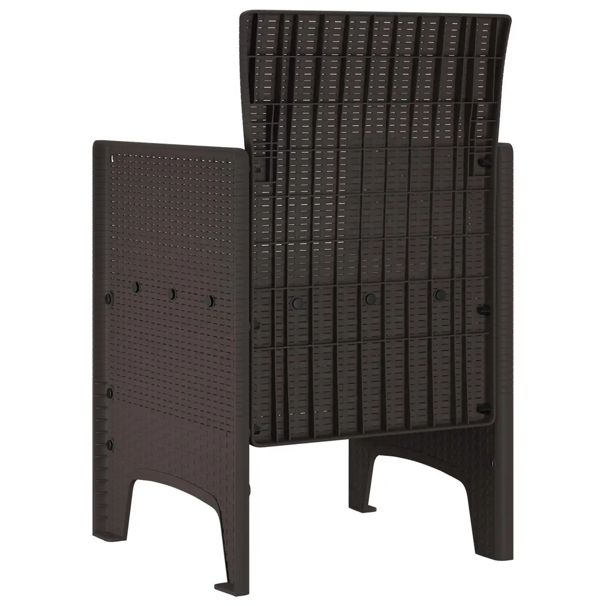 Outdoor Garden Chair Polypropylene 53 x 49 x 85 cm Brown 4 Piece Modern Seating Patio Furniture Set