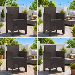 Versatile 4-Piece Brown Chair Set for Your Outdoor Area