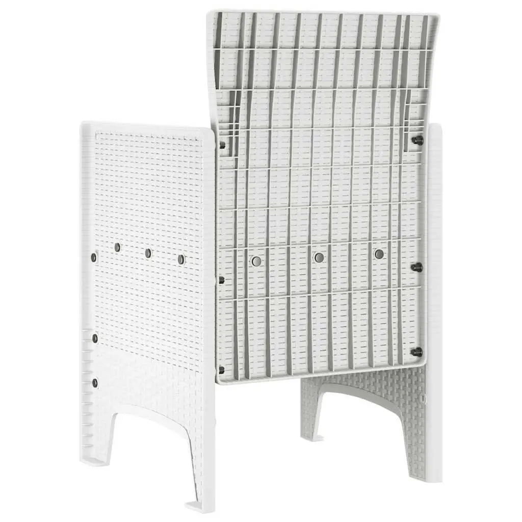 4 Piece Modern Seating Furniture Set White Polypropylene Outdoor Garden Chairs 53x49x85cm