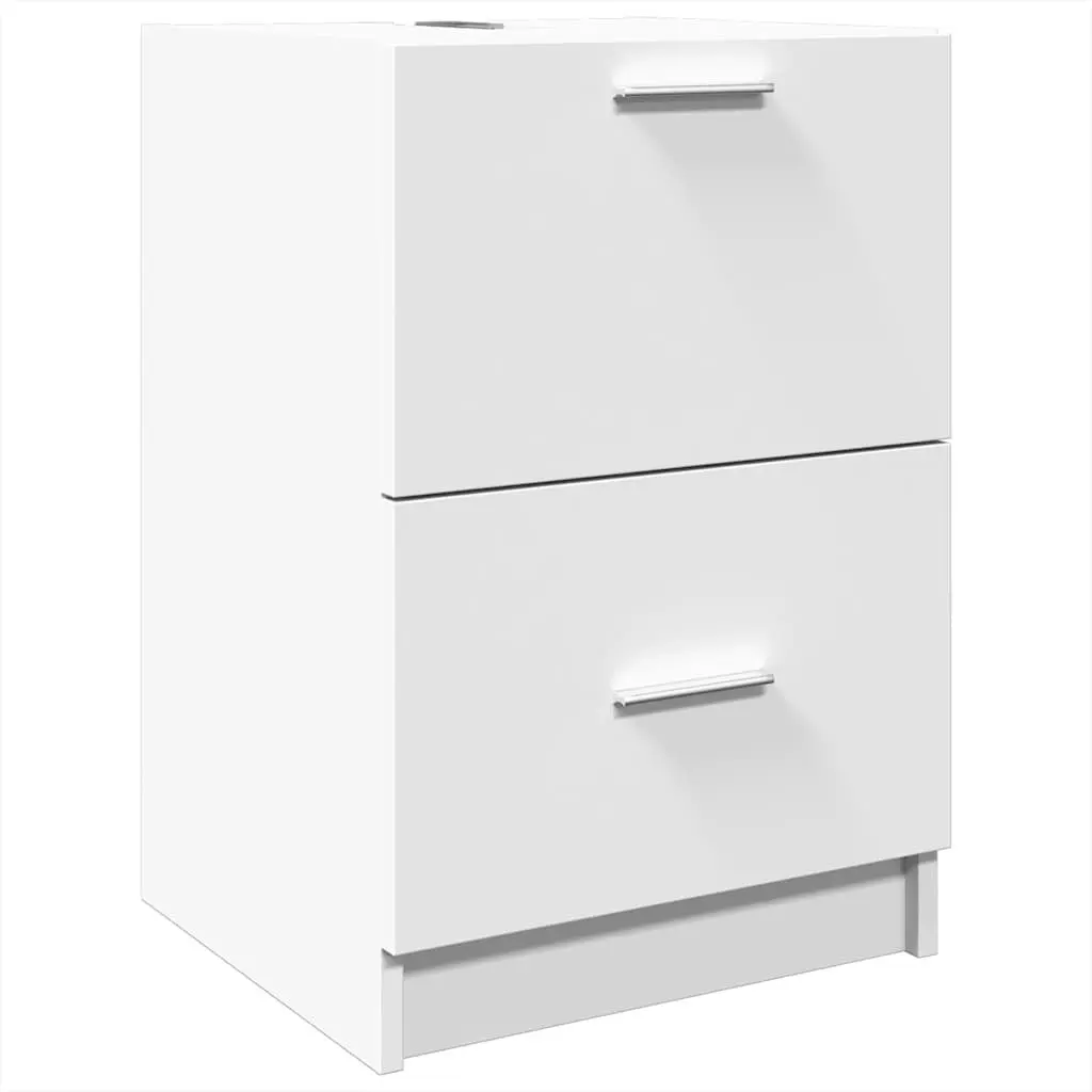 Bathroom Vanity Unit Engineered Wood 40x37x59cm White Under Sink Cabinet