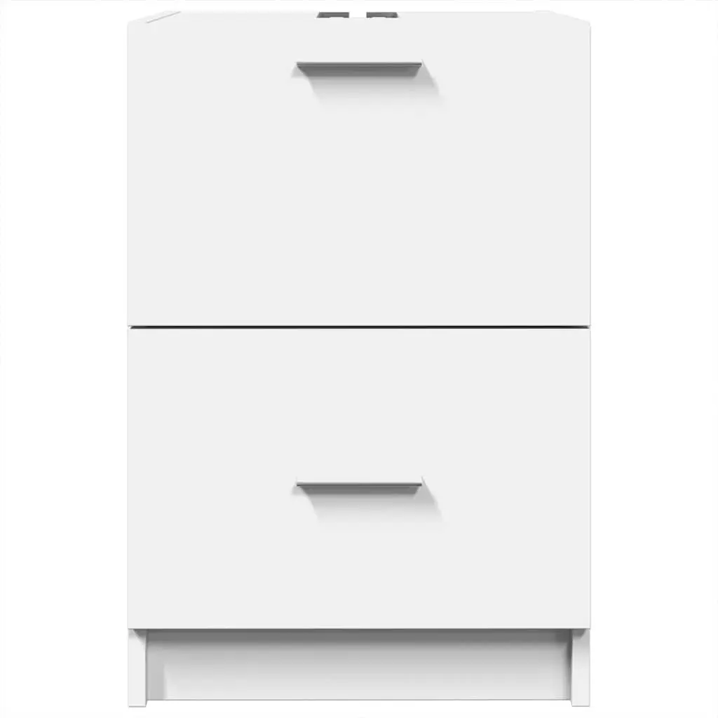 Bathroom Vanity Unit Engineered Wood 40x37x59cm White Under Sink Cabinet