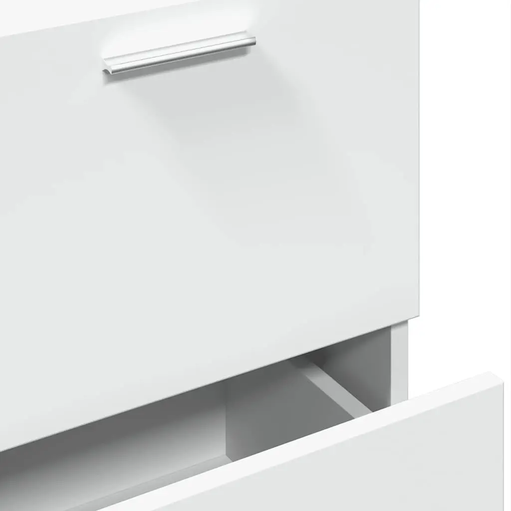 Bathroom Vanity Unit Engineered Wood 40x37x59cm White Under Sink Cabinet