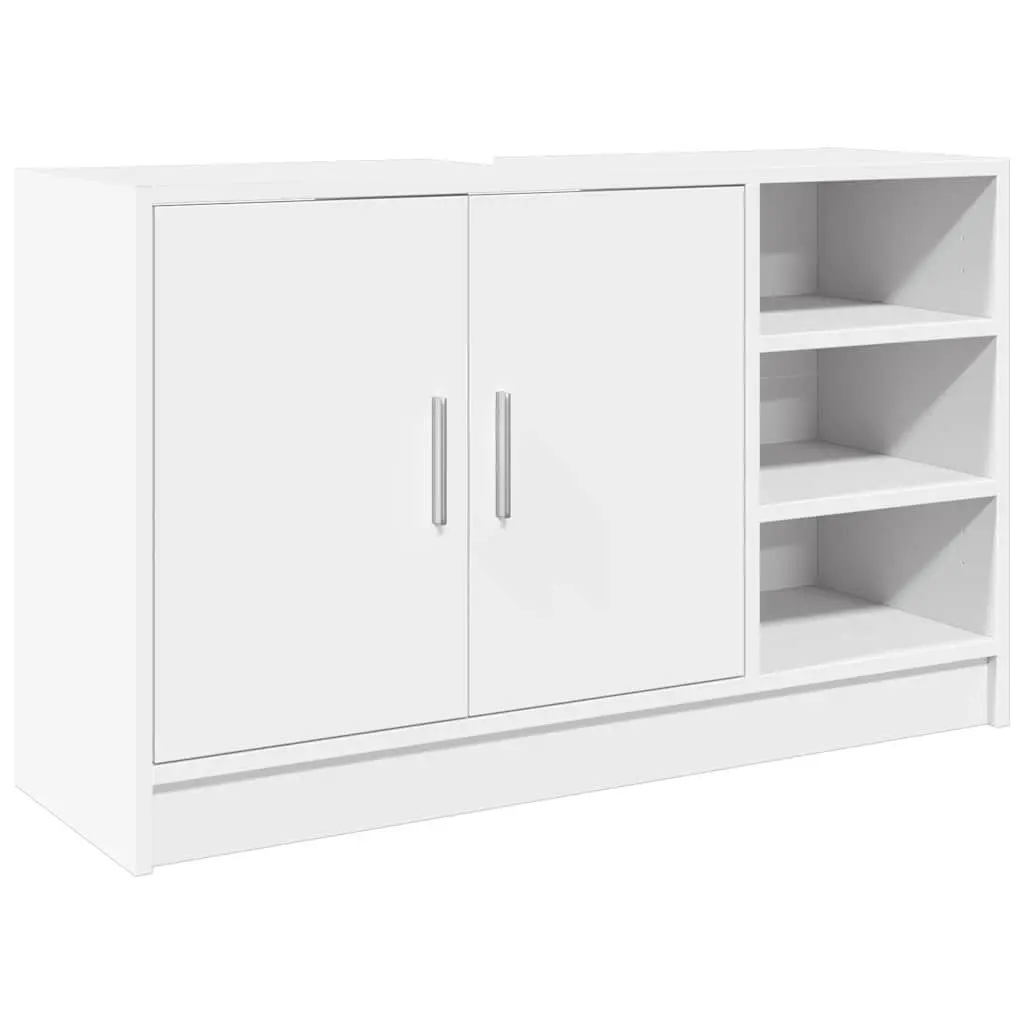 Bathroom Vanity Cabinet Engineered Wood 90cm White Sink Storage Furniture 29cm Depth 55cm Height