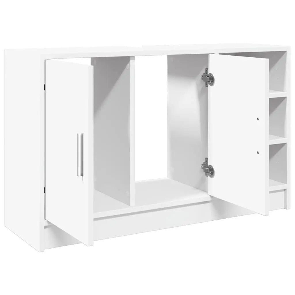 Bathroom Vanity Cabinet Engineered Wood 90cm White Sink Storage Furniture 29cm Depth 55cm Height
