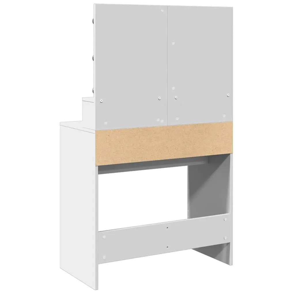 Dressing Table Engineered Wood 80 x 41 x 134.5 cm White with LED Mirror and Storage Drawers