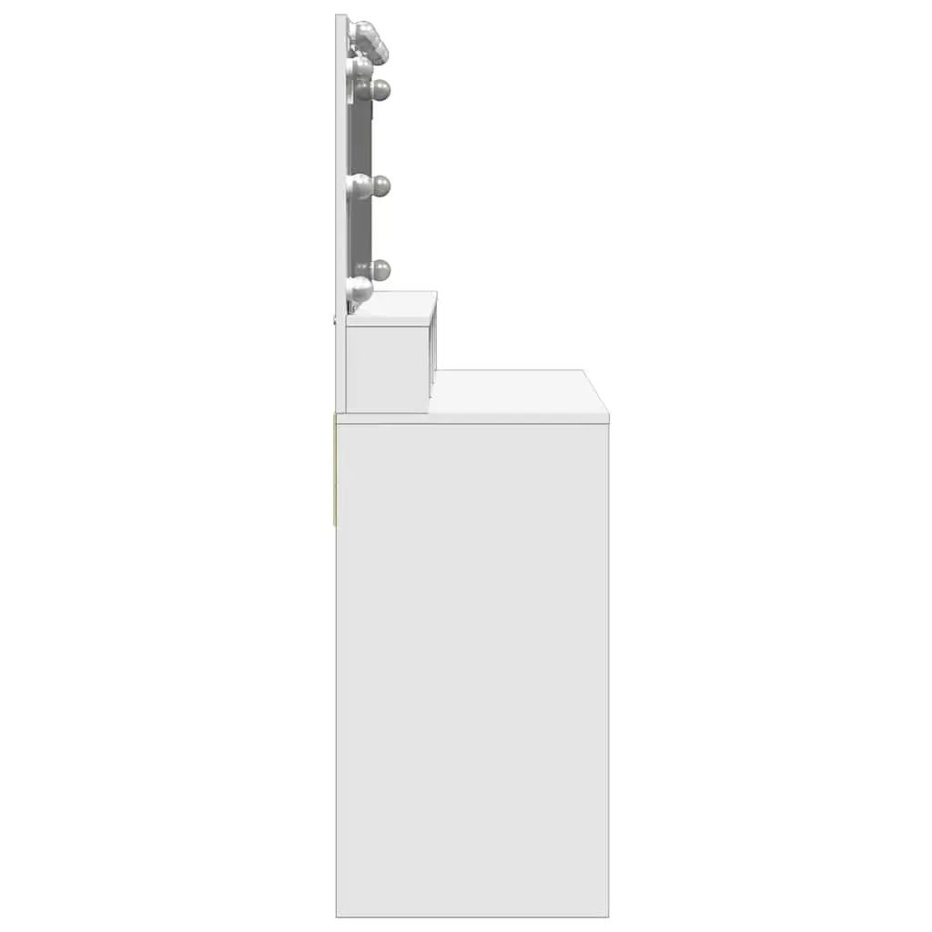 Dressing Table Engineered Wood 80 x 41 x 134.5 cm White with LED Mirror and Storage Drawers